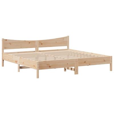 Bedframe met hoofdbord massief grenenhout 200x200 cm