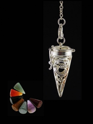 Pendel Edelsteen OHM met 7 Chakra Stenen