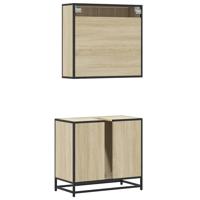 2-delige Badkamermeubelset bewerkt hout sonoma eikenkleurig - thumbnail