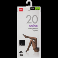HEMA Panty Shine Transparent 20 Denier Zwart Maat S 36/38 4 Stuks bij Jumbo - thumbnail