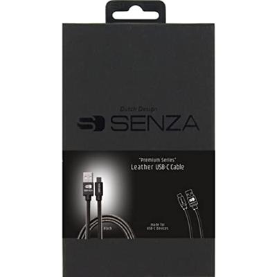 Senza Premium Leather Charge/Sync Cable USB-C 1.5m. 15W Black