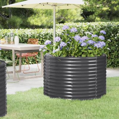VidaXL Plantenbak 100x100x68 cm gegalvaniseerd staal antracietkleurig