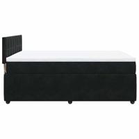 Boxspring met matras fluweel zwart 160x200 cm - thumbnail