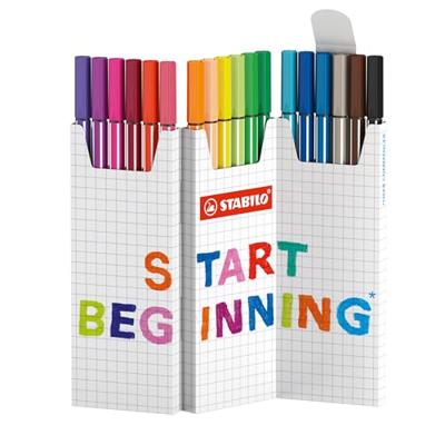 STABILO Pen 68 viltstift, geassorteerde kleuren, deskset van 18 stuks STABILO Pen 68 viltstift, geassorteerde kleuren, deskset van 18 stuks