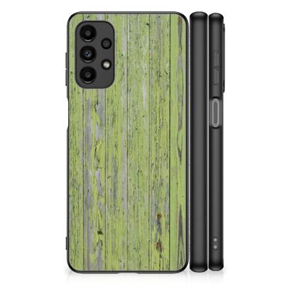 Samsung Galaxy A13 4G Houten Print Telefoonhoesje Green Wood