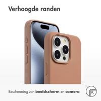 Accezz Liquid Silicone Backcover met MagSafe voor Apple iPhone 15 Pro Max Telefoonhoesje Bruin - thumbnail