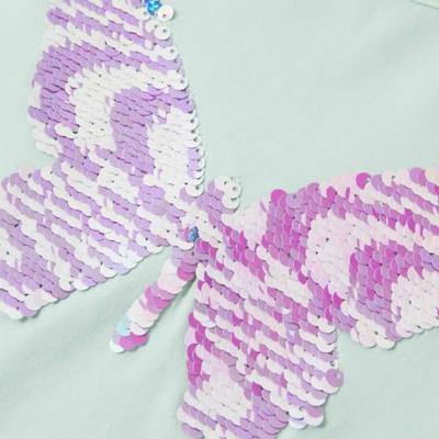 Kindershirt met kapmouwen 128 lichtmintkleur Kindershirt met kapmouwen 128 lichtmintkleur