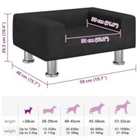 Hondenmand 50x40x26,5 cm fluweel zwart - thumbnail