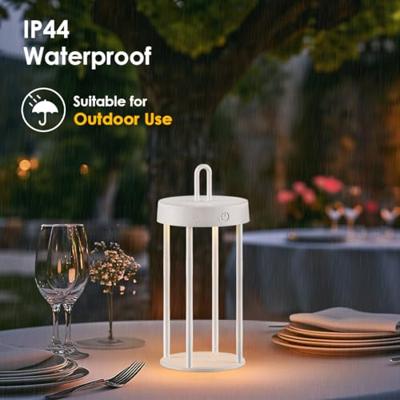 Draadloze Oplaadbare LED Tafellamp - Binnen & Buiten - Dimbaar - ø12.8 x 28.4 cm - Warmwit licht - 3000mAh - White