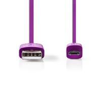Nedis USB-Kabel | USB-A Male naar USB Micro-B Male | 480 Mbps | 1 m | 1 stuks - CCGP60410VT10 CCGP60410VT10 - thumbnail