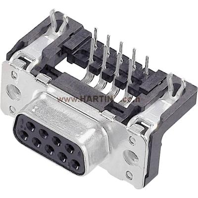 HARTING 09661526613 D-sub female connector 90 ° Aantal polen: 9 Solderen 1 stuk(s)