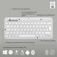 Logitech K380s Pebble Keys 2 toetsenbord Draadloos Wit - thumbnail