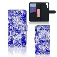 Telefoonhoesje met Naam OPPO A91 | Reno3 Angel Skull Blauw - thumbnail