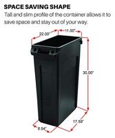 Rubbermaid afvalcontainer Slim Jim, 87 liter, grijs - thumbnail