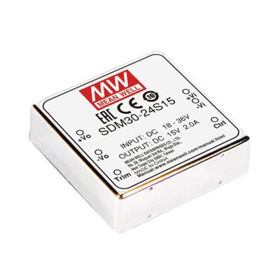 MEAN WELL SDM30-12S15 DC/DC-converter 25 W Aantal uitgangen: 1 x Inhoud 1 stuk(s)