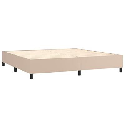 Boxspring met matras kunstleer cappuccinokleurig 200x200 cm