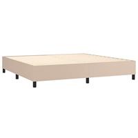 Boxspring met matras kunstleer cappuccinokleurig 200x200 cm - thumbnail