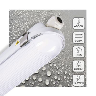 LED&apos;s Light Pro TL Armatuur Strip 60 cm - Energielabel B - IP65 waterdicht - 2650 lm