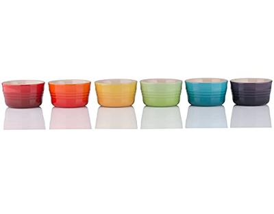 LE CREUSET - Aardewerk - Mini-ramekins 0,10l Regenboog 6-dlg