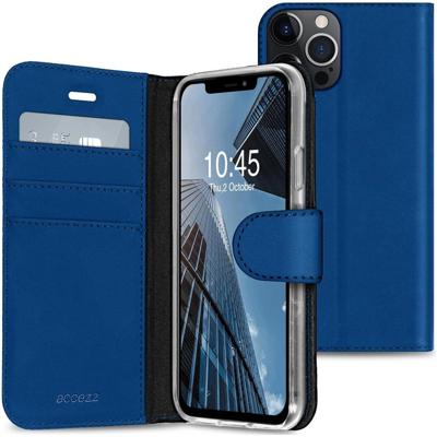 Accezz Wallet Case voor Apple iPhone 13 Pro Telefoonhoesje Blauw
