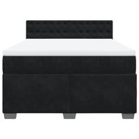 Boxspring met matras fluweel zwart 140x200 cm - thumbnail