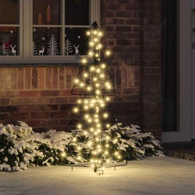 VidaXL Kerstboom met 100 led warmwit 120 cm rattan