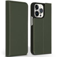 Accezz Premium Leather Slim Book Case voor Apple iPhone 13 Pro Telefoonhoesje Groen - thumbnail