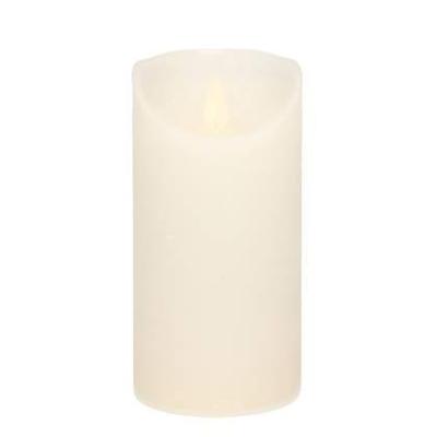 Anna&apos;s Collection LED kaars flame effect rustiek 7.5x15cm wit 1 stuks - thumbnail