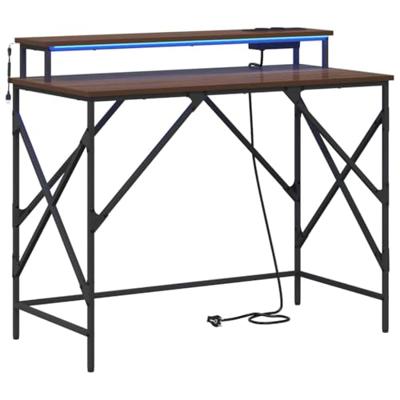 Bureau bruin eikenkleur 100 x 50 x 86.5 cm Bewerkt hout