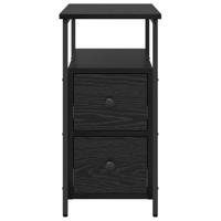 Nachtkastje Zwart eiken 30 x 60 x 60 cm Ijzer en spaanderplaat - thumbnail