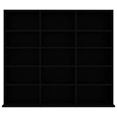 Cd-kast 102x23x89,5 cm bewerkt hout zwart - thumbnail