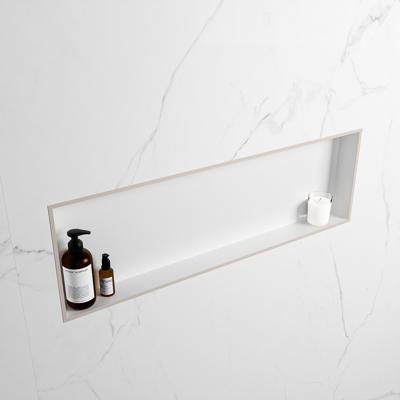 MONDIAZ EASY Nis 89,5x29,5cm in solid surface kleur Linen | Talc. 1 vak geschikt voor in- of opbouw MONDIAZ EASY Nis 89,5x29,5cm in solid surface kleur Linen | Talc. 1 vak geschikt voor in- of opbouw