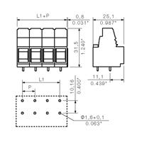 Weidmüller 1839270000 Klemschroefblok 16 mm² Aantal polen 2 Kiezel-grijs 20 stuk(s) - thumbnail