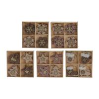 Houten Hangdecoratie Set, 8st. - thumbnail