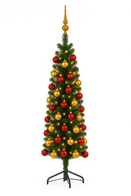 Pencil Candle dia. 50 cm groen vanaf 150 cm hoog kunstkerstboom opgemaakt met piek, rood & goud Everlands Holiday Tree - Holiday tree