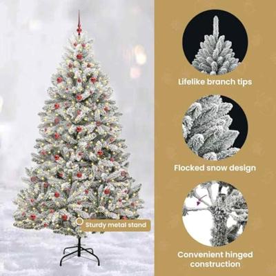 Kunstkerstboom met 300 LED Groen en Wit 240 cm PVC en Metaal