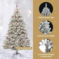 Kunstkerstboom met 300 LED Groen en Wit 270 cm PVC en Metaal - thumbnail