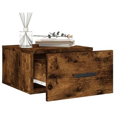 Nachtkastjes 2 st wandgemonteerd 35x35x20 cm gerookt eikenkleur