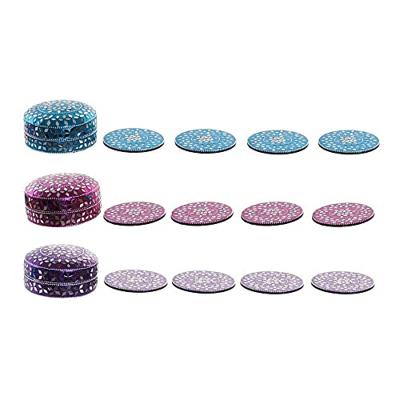 Onderzetters DKD Home Decor Aluminium Hout MDF (3 pcs)