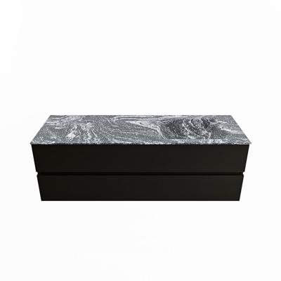 MONDIAZ VICA-DLUX 150cm badmeubel onderkast Urban 2 lades. Inbouw wastafel CLOUD rechts 1 kraangat, kleur Lava.