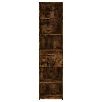 Hoge kast 45x42,5x185 cm bewerkt hout gerookt eikenkleurig - thumbnail