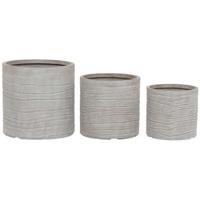 Plantenbakkenset Home ESPRIT Beige Glasvezel Magnesium 44,5 x 44,5 x 44 cm (3 Stuks) - thumbnail