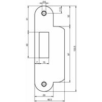 Nemef P649/47 Sluitplaat | RVS 29x133.5mm afgerond| DR 1+2+3+4 - 9064990470 - thumbnail