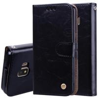 Business Style olie Wax textuur horizontale Flip lederen case voor Galaxy j2 core met houder & card slots & portemonnee (zwart) - thumbnail