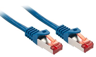 LINDY 47350 RJ45 Netwerkkabel, patchkabel CAT 6 S/FTP 0.30 m Blauw 1 stuk(s)