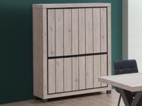 Barkast ARCHIMEDE 4 deuren eik naturel/zwart - thumbnail