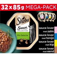 Sheba Sauce Collection Adult Mix Selectie natvoer kat (85 g) 2 verpakkingen (64 x 85 g) - thumbnail