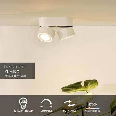 Lucide YUMIKO - Plafondspot - Ø 7,8 cm - LED Dimb. - 2x10W 2700K - Wit Lucide YUMIKO - Plafondspot - Ø 7,8 cm - LED Dimb. - 2x10W 2700K - Wit