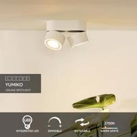 Lucide YUMIKO - Plafondspot - Ø 7,8 cm - LED Dimb. - 2x10W 2700K - Wit - thumbnail