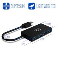 Hub USB Ewent EW1136 4 x USB 3.0 Zwart - thumbnail
